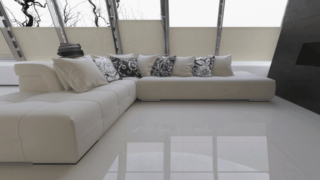 imagem mostra pisos de porcelanato em uma residência de luxo